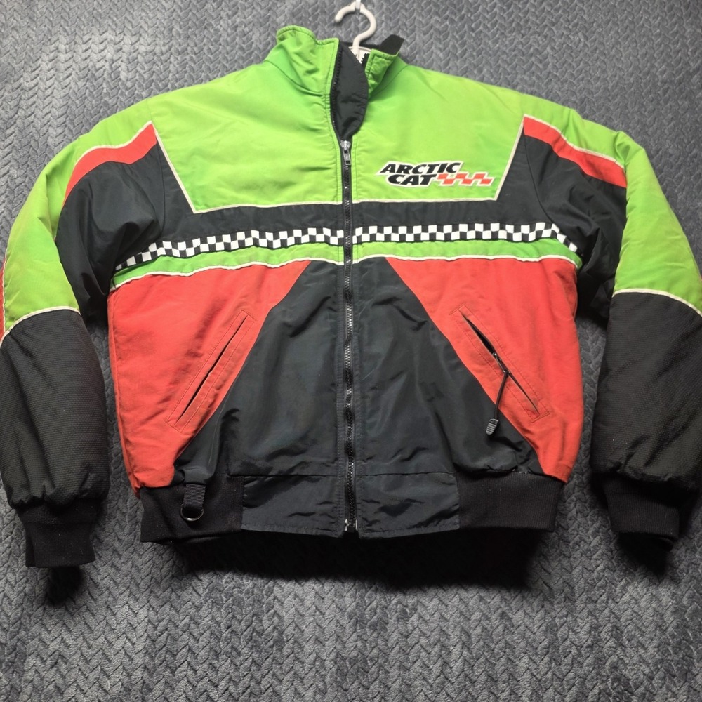 Vtg Arctic Cat Arcticwear 3-in-1 Snowmobile Jacket Men's M Black/Green‎ USA Made